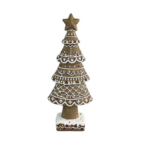 Gingerbread Christmas Tree with Star Decorative Ornament (31cm H)