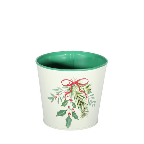 Holly Spray Metal Planter (11cm)