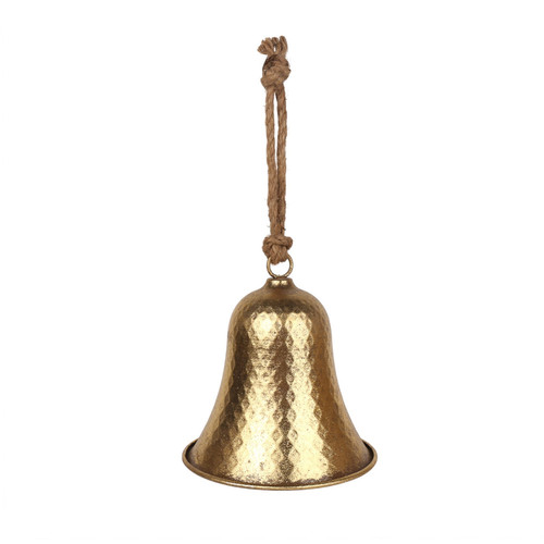 Embossed Gold Metal Hanging Bell (18cm)