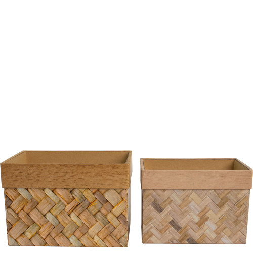 Rectangular Natural Woven Effect Boxes (Set of 2)
