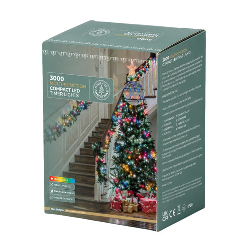 Multi-Coloured LED String Lights Twinkle Effect (3000 Lights) (60m L)
