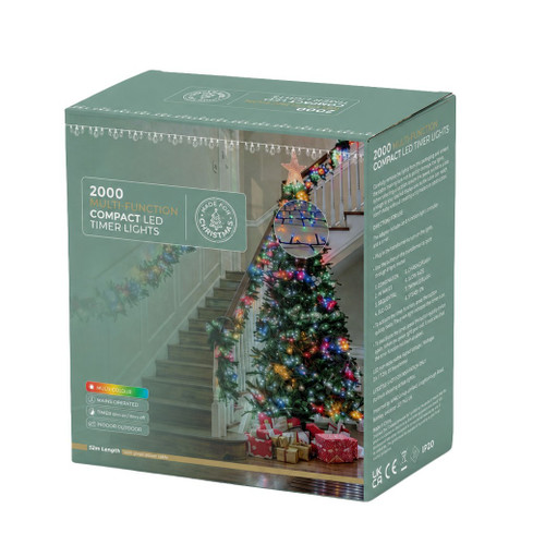 Multi-Coloured LED String Lights Twinkle Effect (2000 Lights) (45m L)