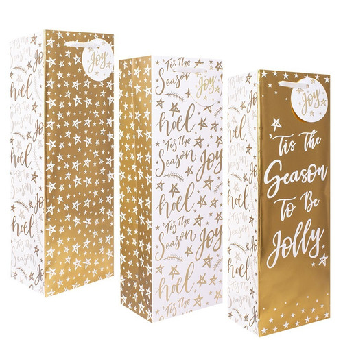 Gold Bottle Gift Bags (Pack of 3) Gold Bottle Gift Bags (Pack of 3)