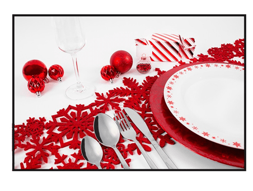 Red Glitter Felt Table Runner Red Glitter Felt Table Runner