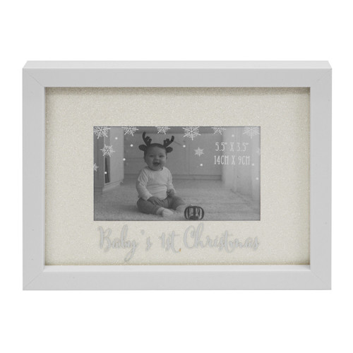 Glitter Mount Frame 'Baby's First Christmas' (5.5 x 3.5 Inches)