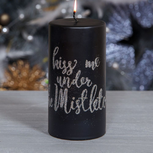 Kiss Me Under the Mistletoe Pillar Candle 6\" Kiss Me Under the Mistletoe Pillar Candle 6\"