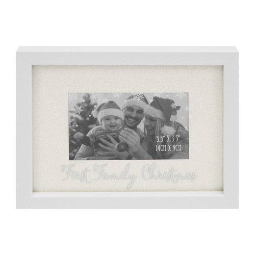 Glitter Frame 'First Family Christmas' ( 5.5 x 3.5 Inches) Glitter Frame 'First Family Christmas' ( 5.5 x 3.5 Inches)