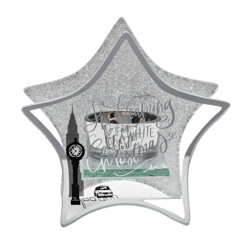 New York Dreaming of a White Christmas Star Tealight Holder New York Dreaming of a White Christmas Star Tealight Holder