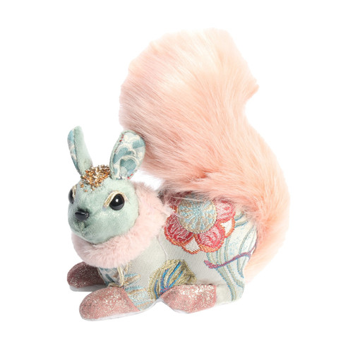 Sage Green & Pink Embroidered Squirrel (16cm) (35cm) Sage Green & Pink Embroidered Squirrel (16cm) (35cm)