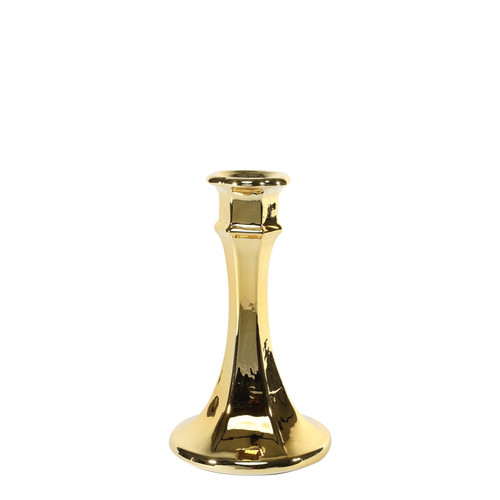 Genevive Candlestick- Electroplate Gold Glass (15cm) Genevive Candlestick- Electroplate Gold Glass (15cm)
