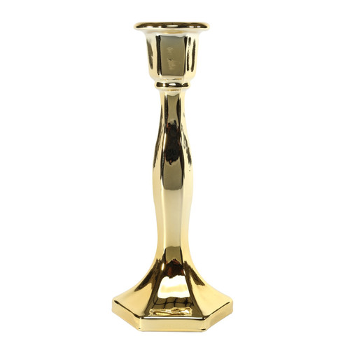 Valentia Candlestick - Electroplate Gold Glass (23cm) Valentia Candlestick - Electroplate Gold Glass (23cm)