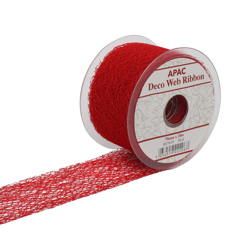 Red Deco Web Ribbon (70mm x 20m) Red Deco Web Ribbon (70mm x 20m)