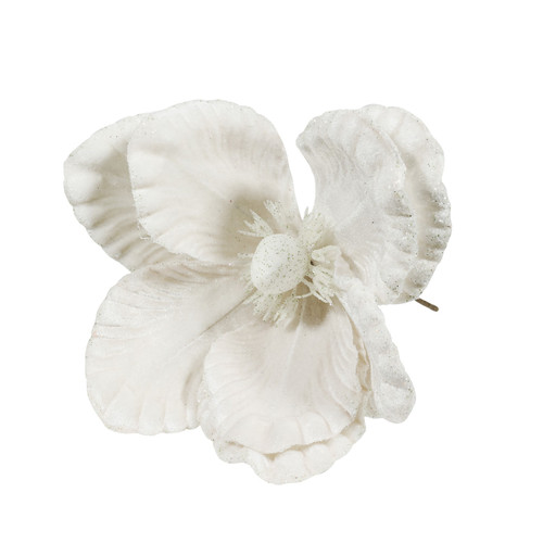 White Velvet Magnolia with Glitter edge (Dia24cm) White Velvet Magnolia with Glitter edge (Dia24cm)