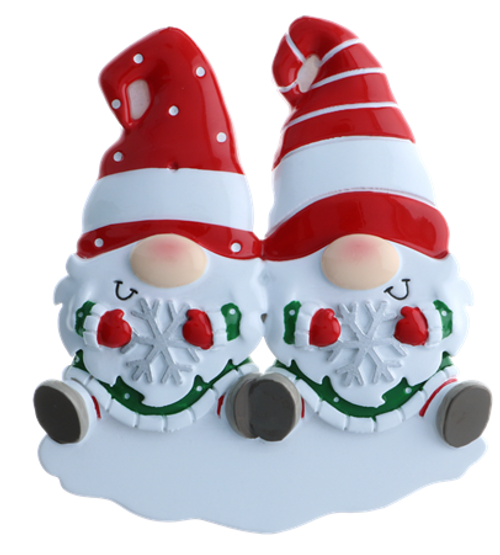 Personalised Christmas Gnome Family Decoration (2 Faces)