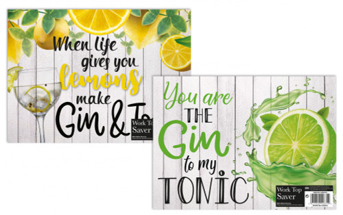 Gin Themed Glass Worktop Saver (Assorted Designs) Gin Themed Glass Worktop Saver (Assorted Designs)
