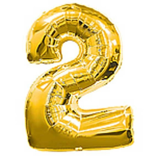 Big Number Balloon 2 Gold Big Number Balloon 2 Gold
