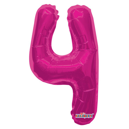 Hot Pink Number 4 Balloon 14inch Hot Pink Number 4 Balloon 14inch