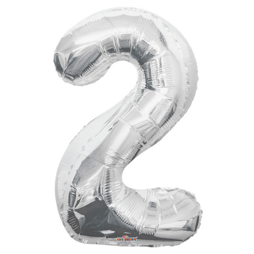 Silver 2 Big Number Balloon 34inch Silver 2 Big Number Balloon 34inch