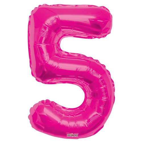 Magenta Number 5 Balloon 34inch Magenta Number 5 Balloon 34inch