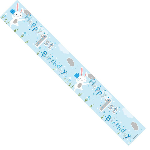 Happy 1st Birthday Baby Blue Banner Happy 1st Birthday Baby Blue Banner