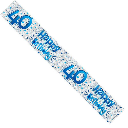 40th Birthday Blue Stars Foil Banner 40th Birthday Blue Stars Foil Banner