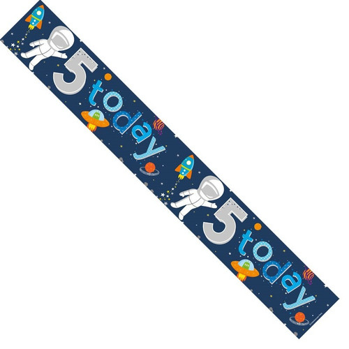 Happy 5th Birthday Outer Space Banner Happy 5th Birthday Outer Space Banner