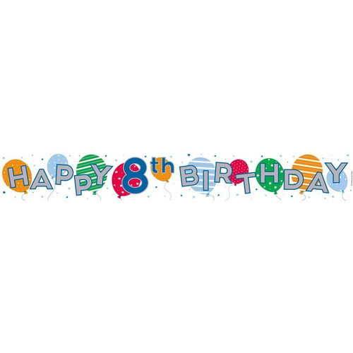 Happy 8th Birthday Banner Happy 8th Birthday Banner