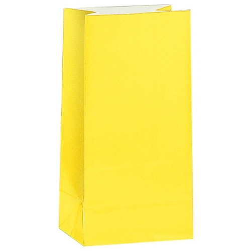 Yellow Paper Party Bags x12 Yellow Paper Party Bags x12