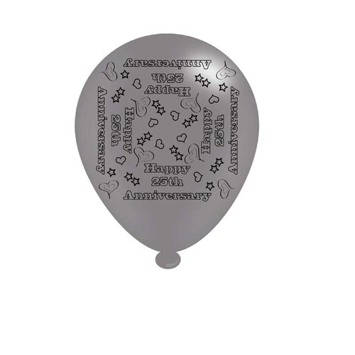 25th Anniversary Latex Balloons x8 25th Anniversary Latex Balloons x8