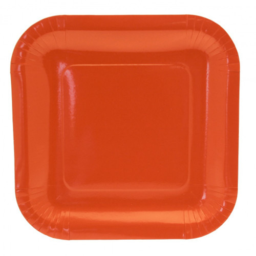 9 Inch Orange Square Paper Plates (8pk) 9 Inch Orange Square Paper Plates (8pk)