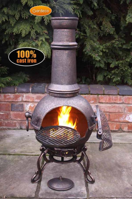 Gardeco Toledo Cast Iron Chimenea - Large Bronze - Discontinued