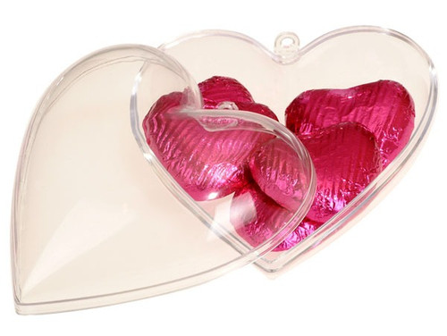 8cm Plastic Heart Favour Boxes