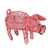 Pink / Black Wire Pig Planter