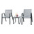 3 Piece Essential Black & Grey Coffee Set