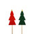 Red/Green Wooden Trees on 50cm Stick (Pack of 12)