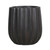 Set of 3 Hortus Outdoor Wide Ribbed Black Planters