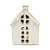 White Stoneware House Ornament (11cm)