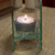 Square Glass Tealight Holder with Christmas Tree Design Square Glass Tealight Holder with Christmas Tree Design