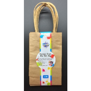 CRAFT DIY BROWN GIFT BAGS 16.4cm x 10.5cm x 5cm Ctn96 (24 x Pk4