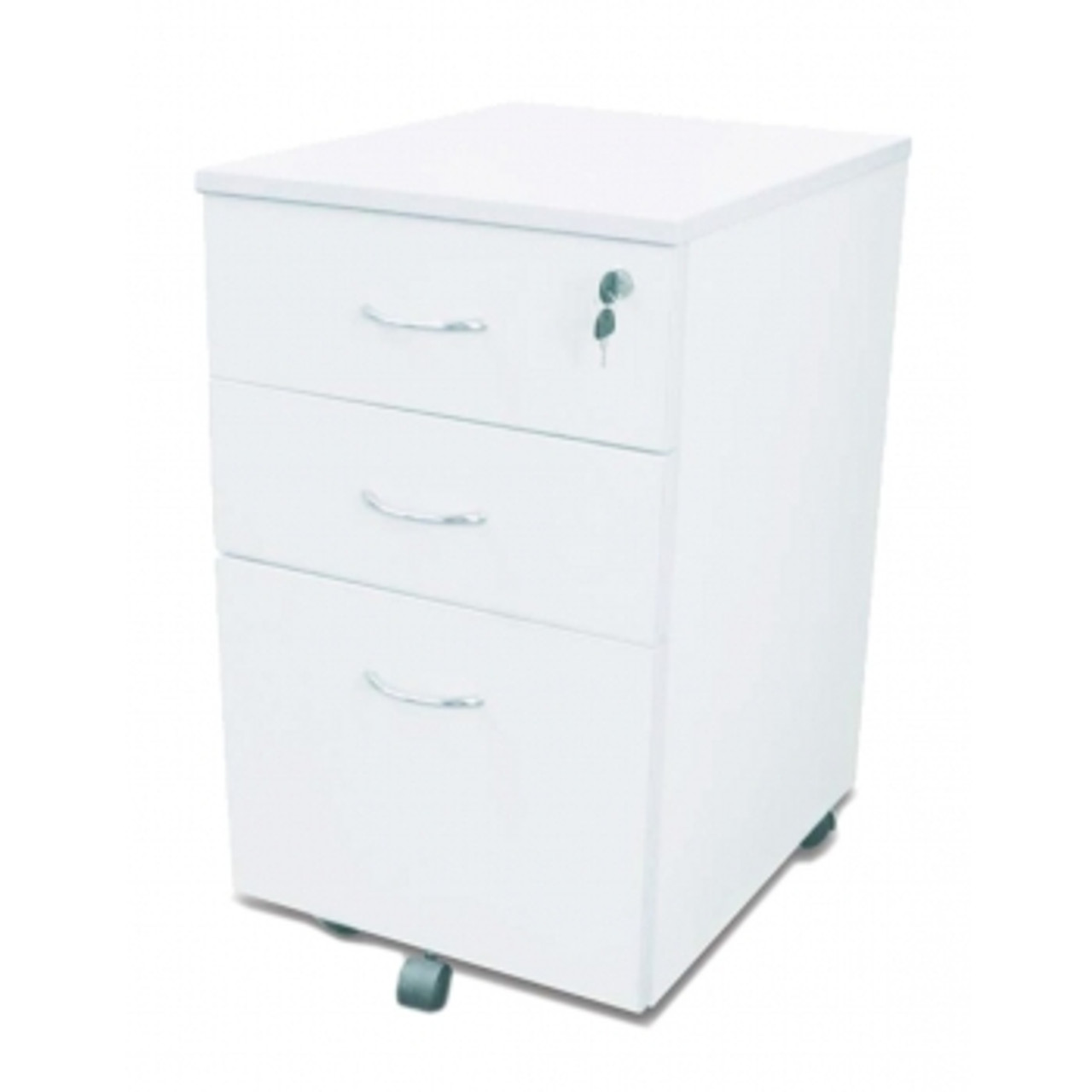 Foi Mobile Pedestal 2 Drawers 1 File White 465x476x680mm