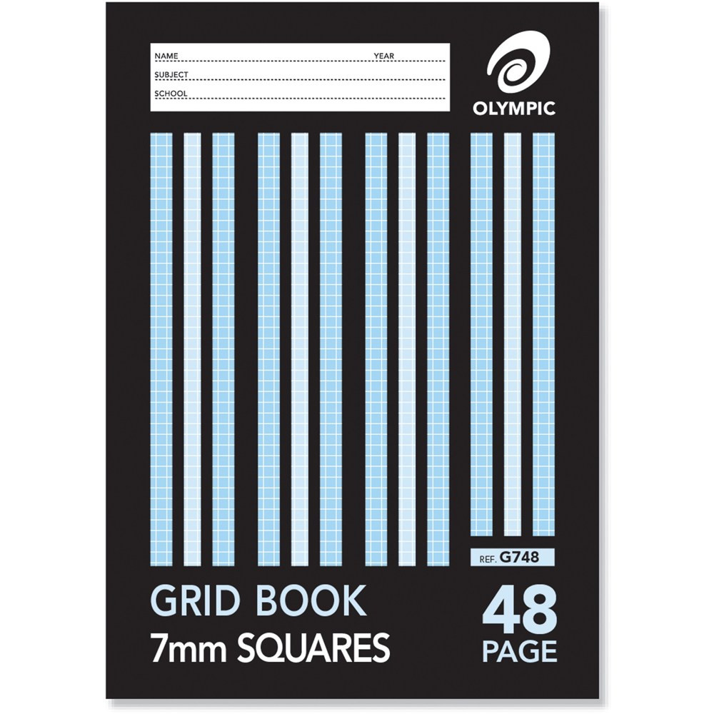 Olympic Grid Book G748 A4 48 Page 7mm Grid Ruled(140752) - Melbourne ...