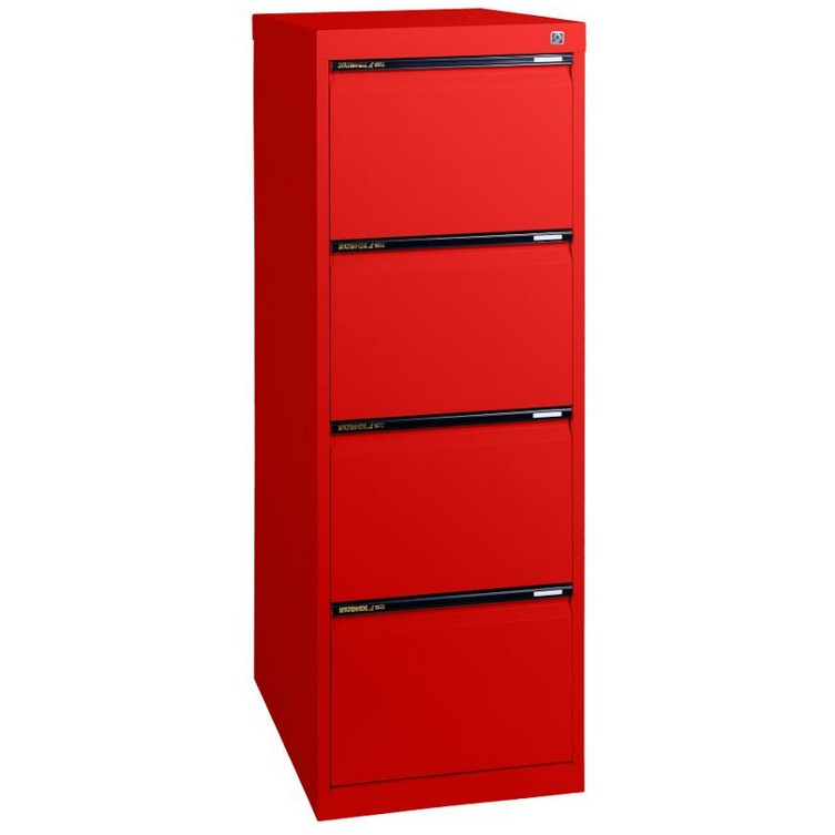 FILING 4 DRAWER (H) 1325 x (W) 467 x (D) 610mm Signal Red