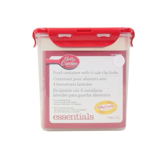 Food Storage Container 1.5 Litre (With 4 Sided Clip Lock Lid) Microwave