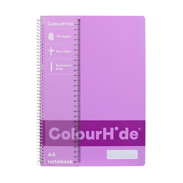 Coloredge Notebook India COLOURHIDE NOTEBOOK A4 120PG ORCHID - Melbourne Office Supplies
