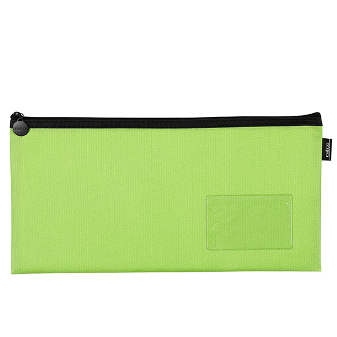 CELCO PENCIL CASE 1 ZIP MED LIME GREEN 350mm x 180mm with Front Insert ...