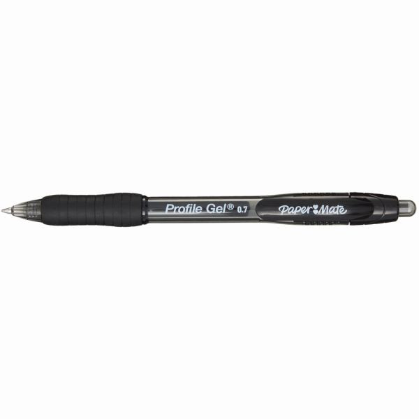 PAPERMATE GEL PEN PROFILE Retractable Black Box of 12