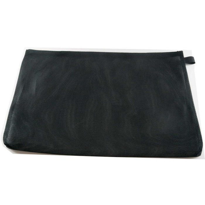 DOUBLE KNIT NYLON MESH PENCIL CASE 37CM X ZIP BLACK