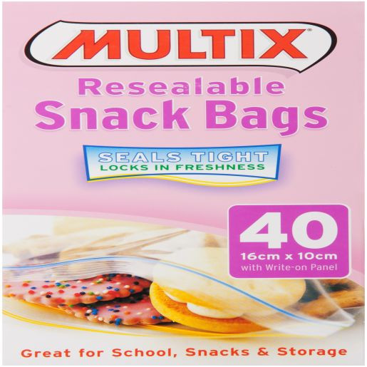 MULTIX QUICK ZIP SNACK BAGS 40S (Carton of 12) Melbourne Office Supplies