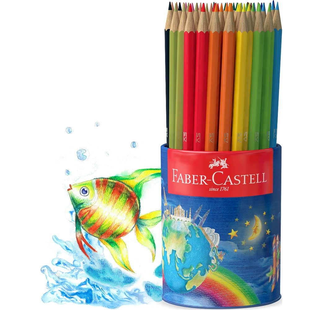Faber-Castell Water Colour Pencils, Assorted Cup of 72 12