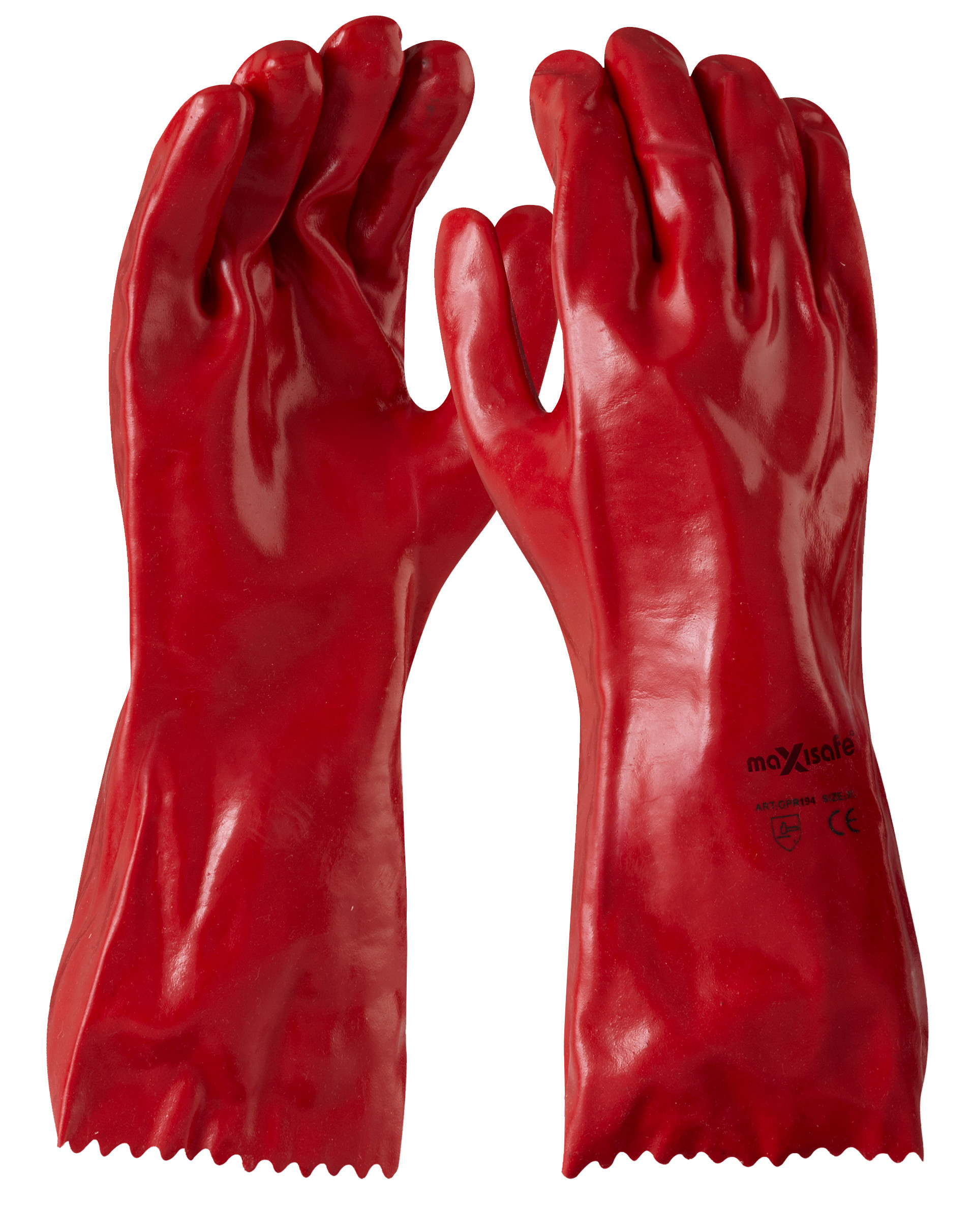 Maxisafe Red PVC Gauntlet 35cm Melbourne Office Supplies